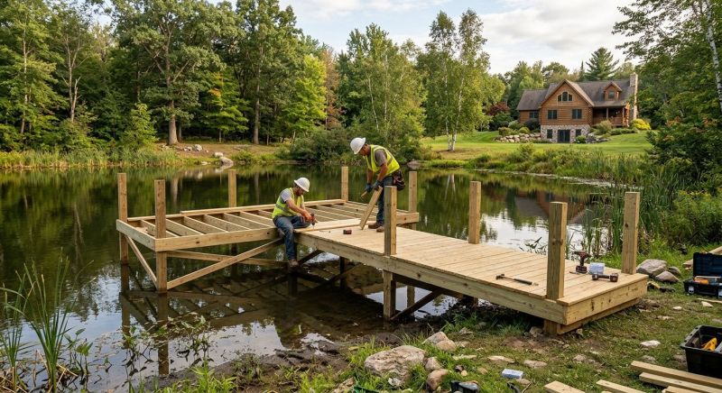 Pond Dock Construction in Overland Park, KS