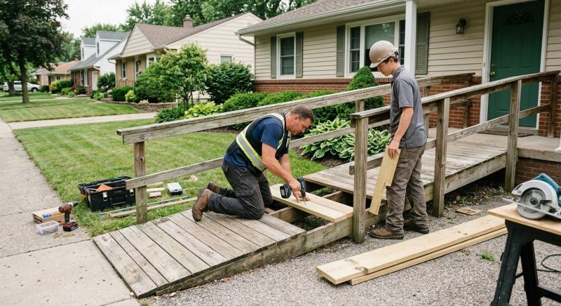 Wood Ramp Installation in Kansas City, KS